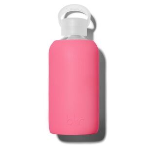 BKR Hot Neon Pink Silicone Glass Water Bottle
